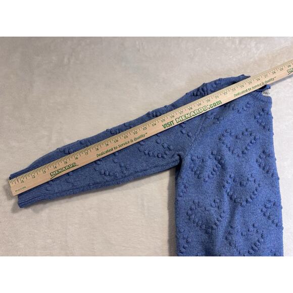 DREAMERS Blue Heart Knit Kawaii Twee Long Sleeve Blue Sweater - Picture 8 of 10